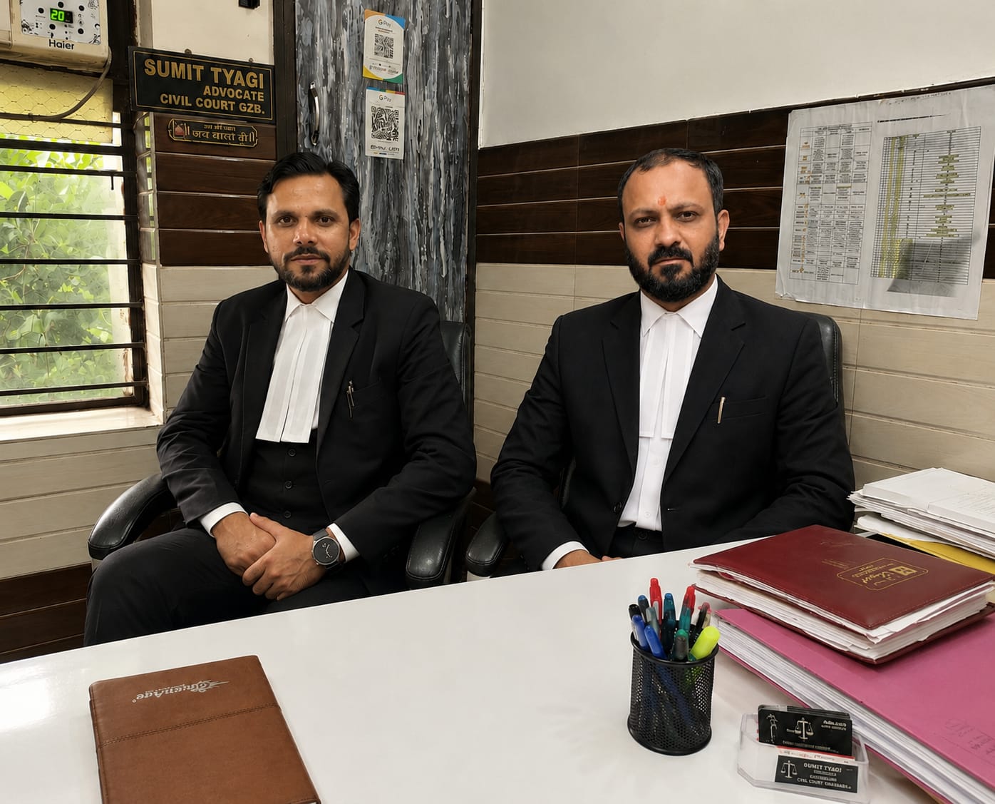 Advocate Sumit Tyagi and Advocate Vishaw Pratap together at the chamber